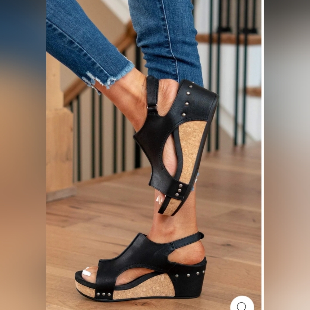 NWOT Platform wedge sandals